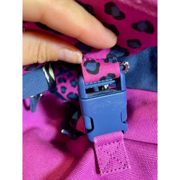 Vera Bradley Canvas Colorblock Backpack Purple Blue Floral School Bag - Picture 4 of 12